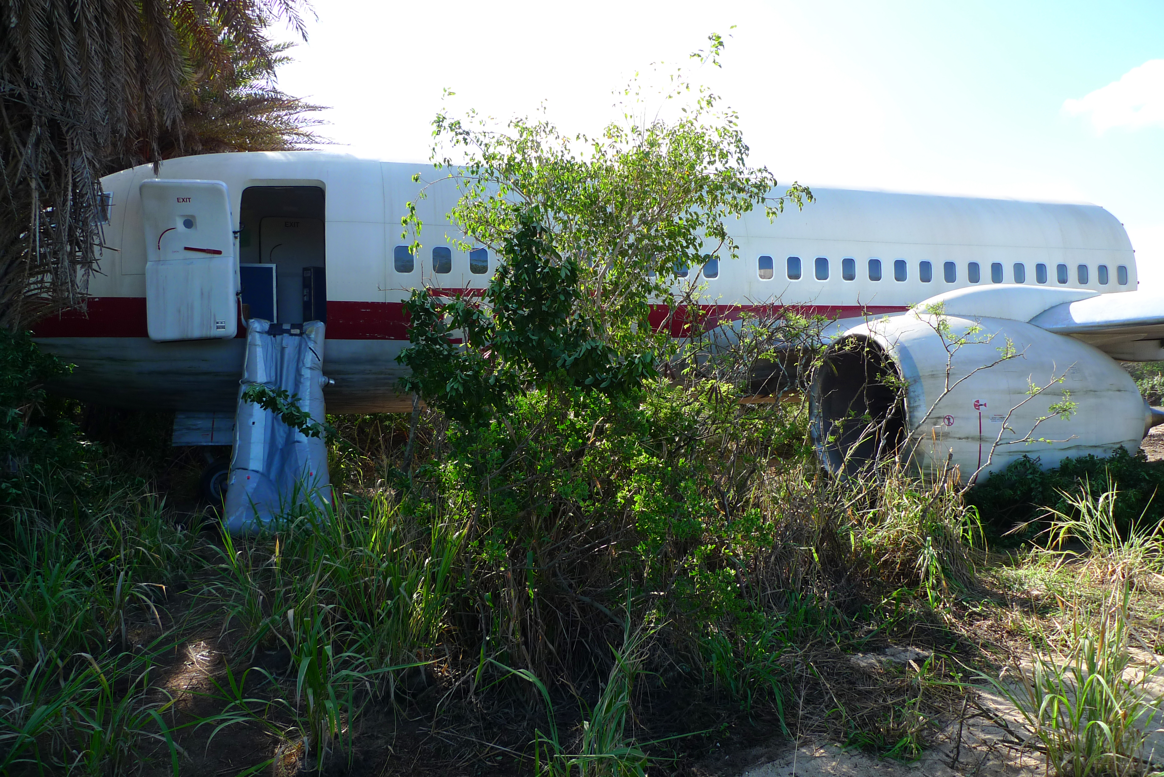 Ajira Airways' missing 737 in the jungle, built on location for 
