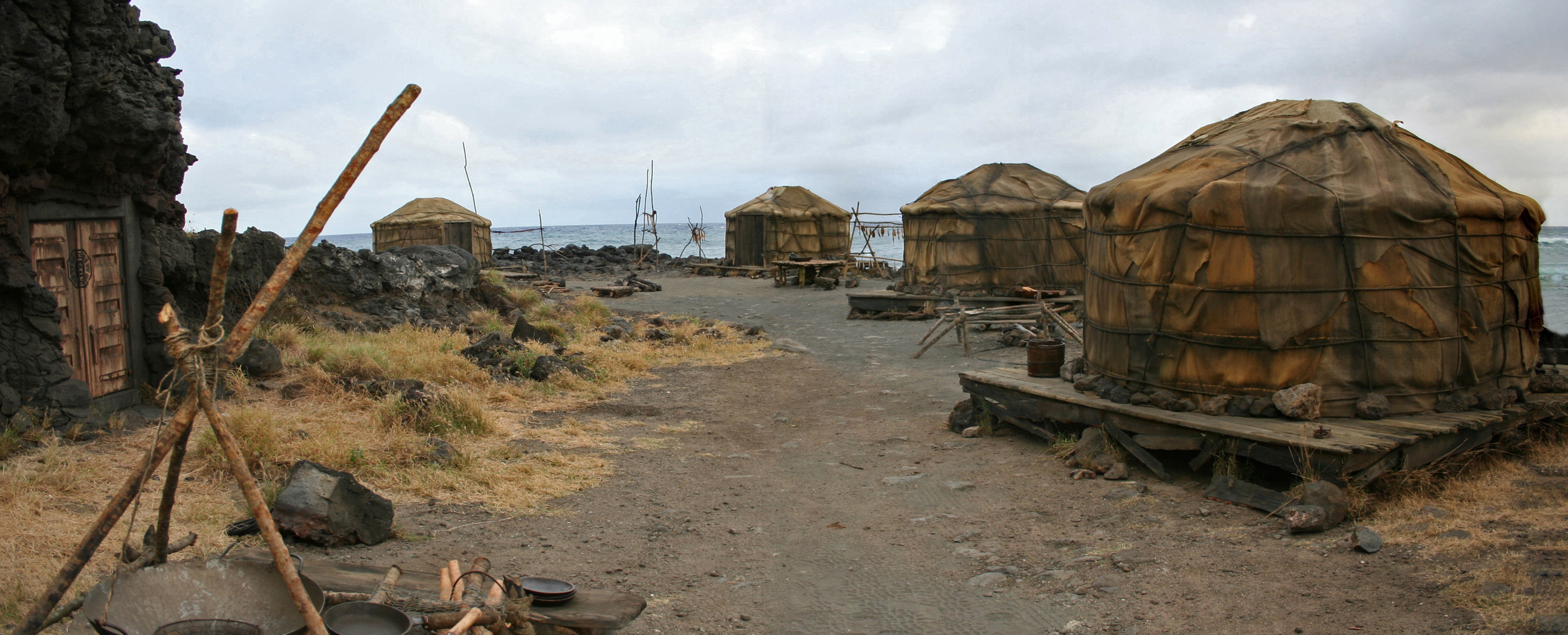 Decoy yurt village. Set built on location for 