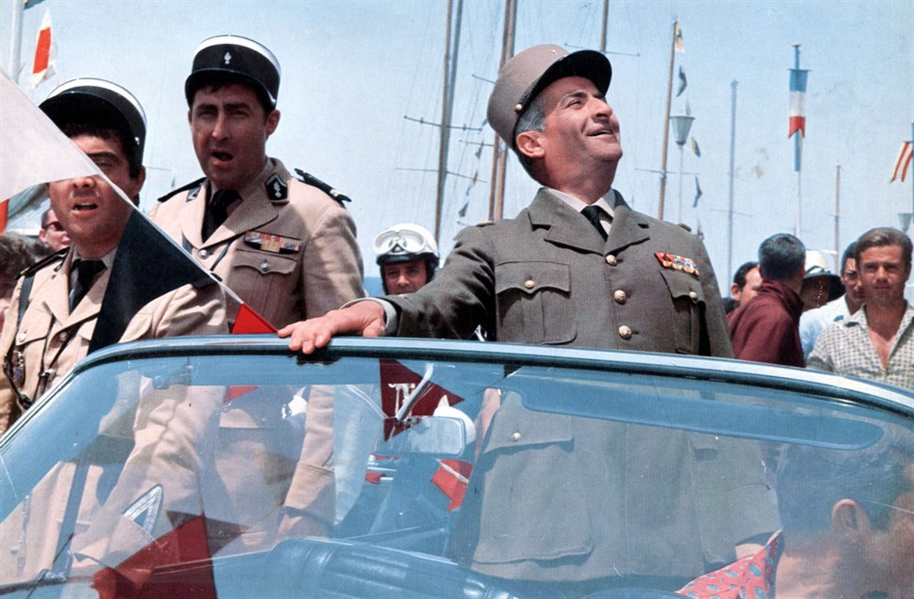 Still of Louis de Funès, Guy Grosso, Jean Lefebvre and Michel Modo in The Troops of St. Tropez (1964)