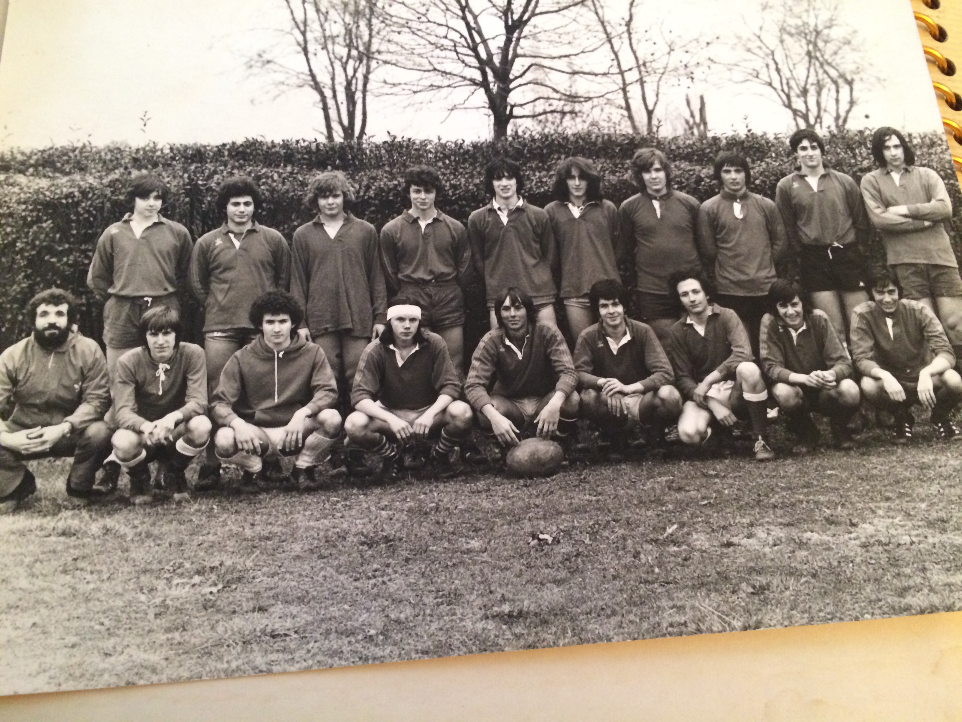 Rugby team Holding the ball