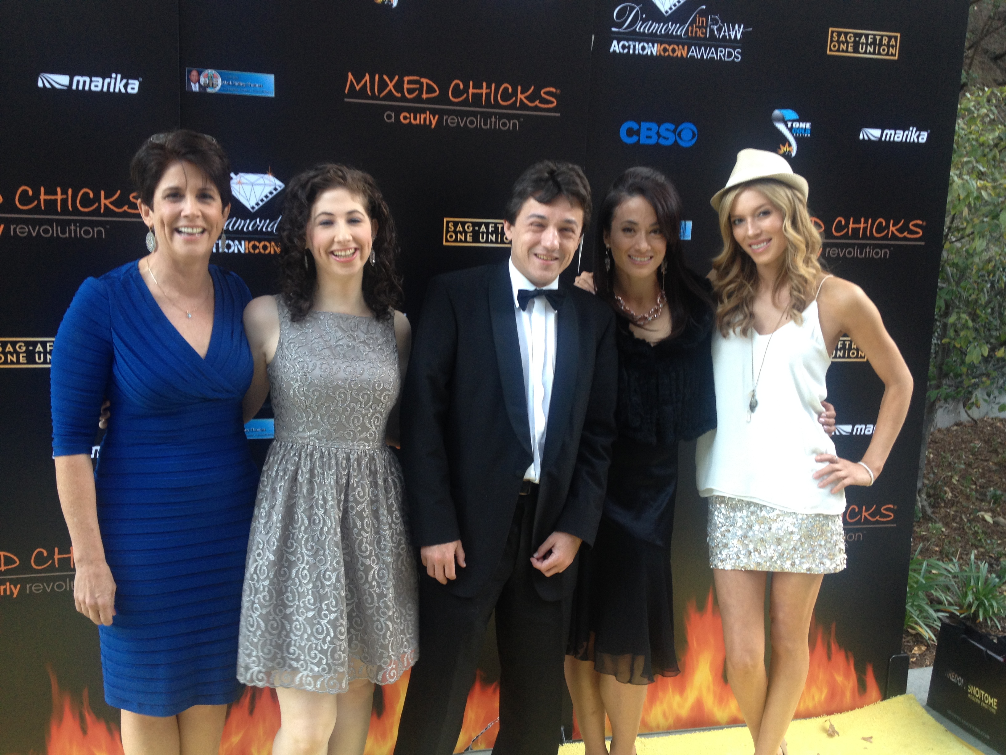 Stephane Guenin with Marian Green, Sara Logan Hofstein Tamiko Brownlee and Alicia Vela Bailey at the 6th Action Icon Awards honoring Marian Green for her iconic stuntwoman career