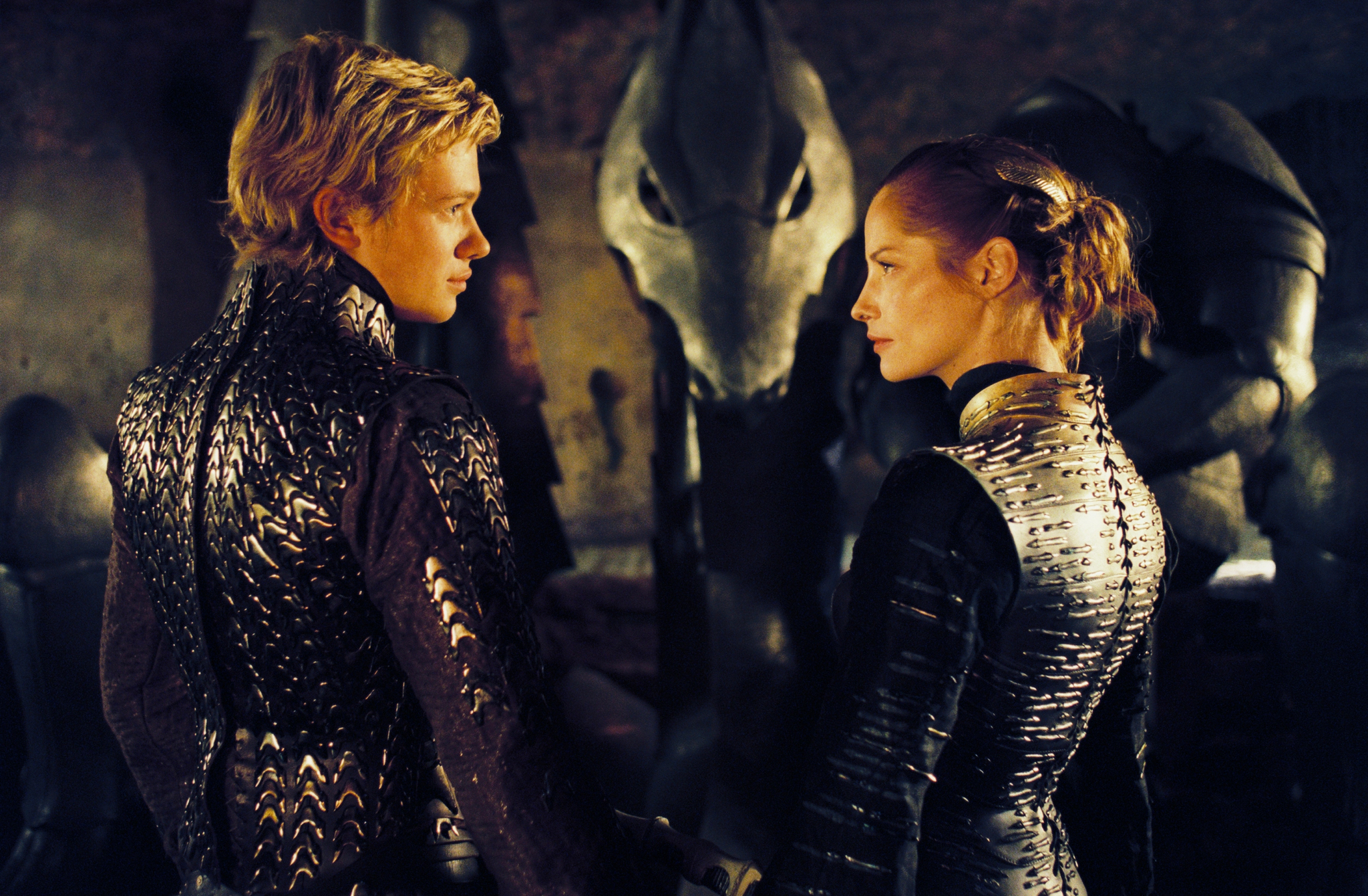 Still of Sienna Guillory and Ed Speleers in Eragon (2006)