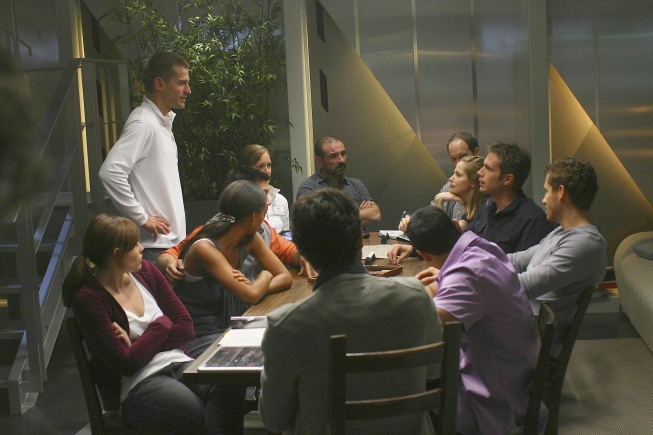 Still of Joy Bryant, Ritchie Coster, Nikolaj Coster-Waldau, James D'Arcy, Clea DuVall, Sienna Guillory, Erik Jensen, Nelson Lee, Omar Metwally, Jose Pablo Cantillo, Gene Farber and Kerry Bishé in Virtuality (2009)