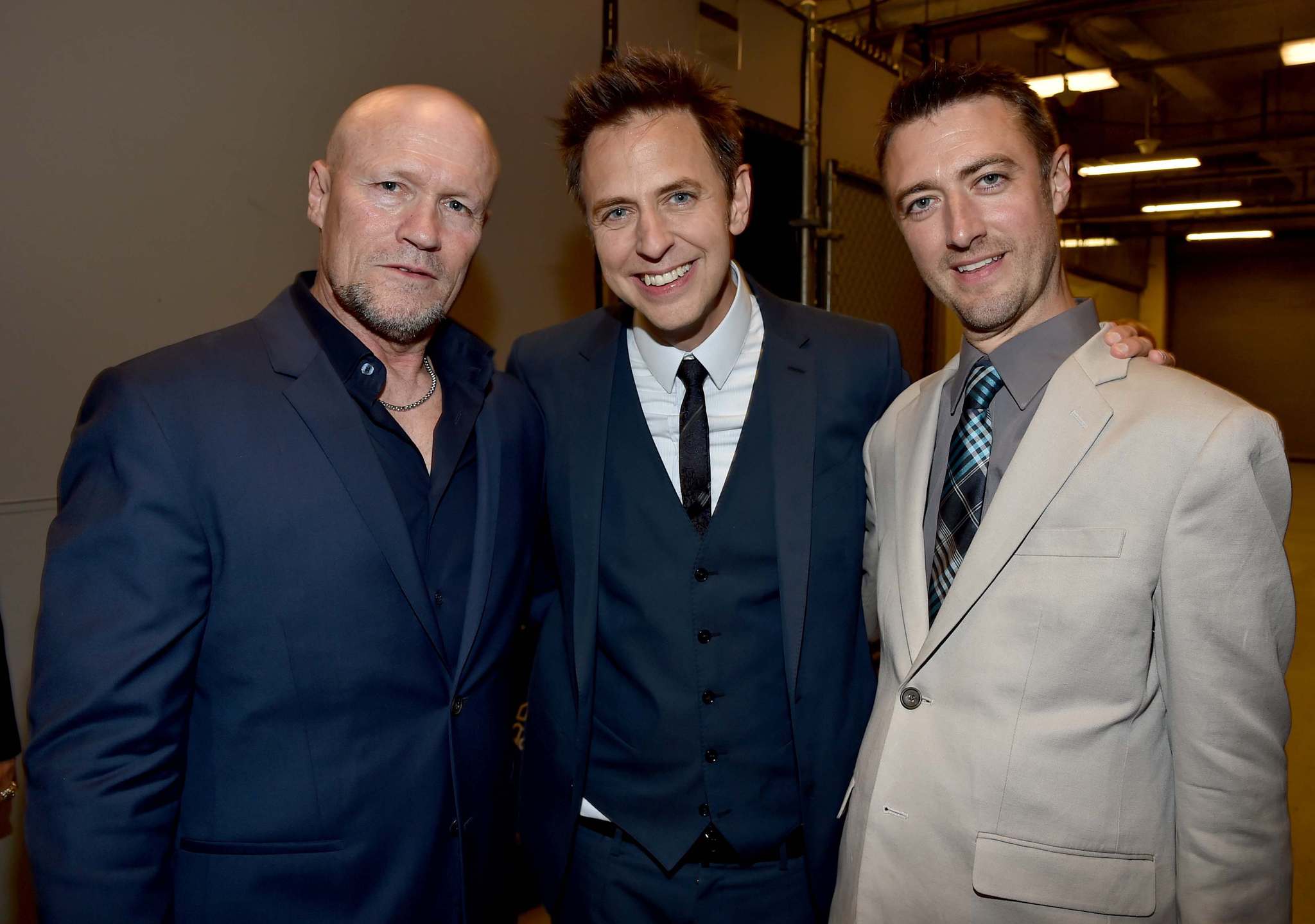 James Gunn, Sean Gunn and Michael Rooker at event of Galaktikos sergetojai (2014)