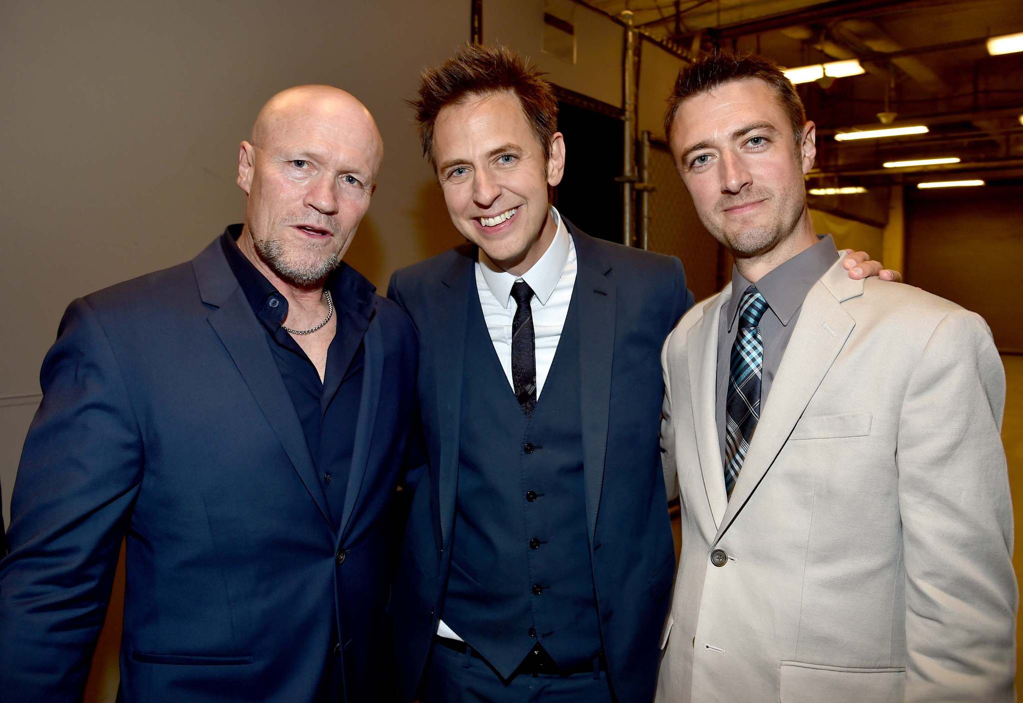 James Gunn, Sean Gunn and Michael Rooker at event of Galaktikos sergetojai (2014)