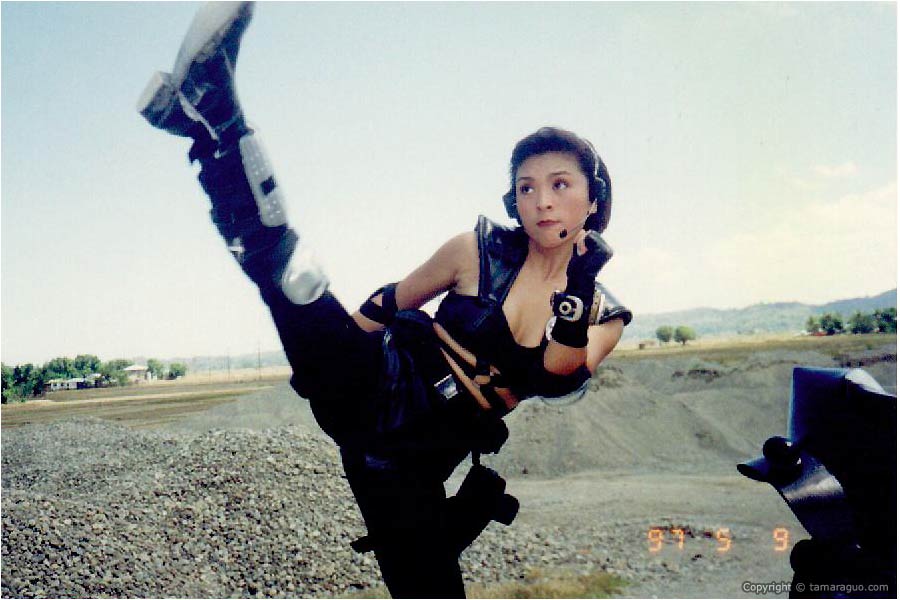 Tamara Guo on the set of 'Techno Warriors'