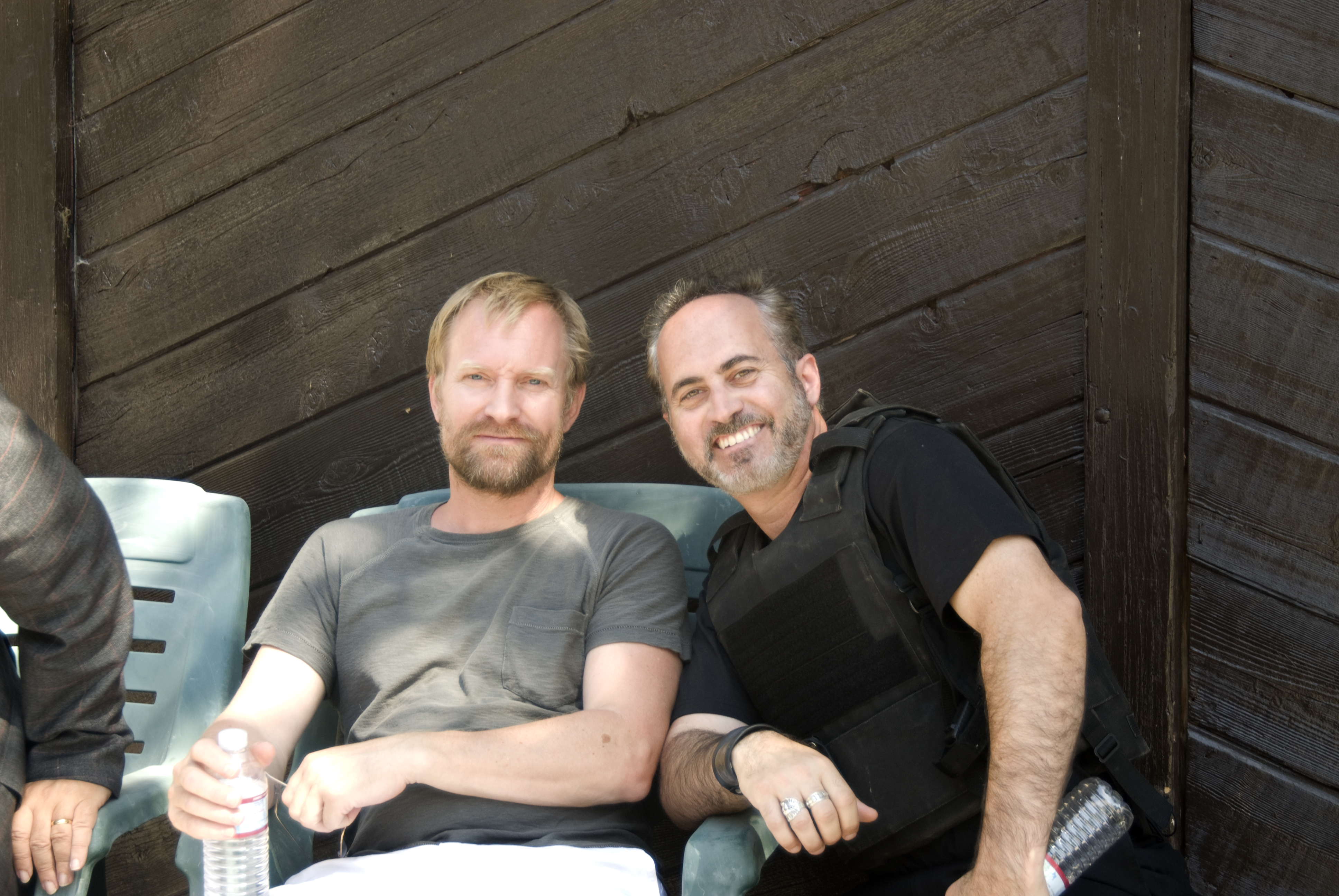 Ulrich Thomsen and Ralph Guzzo on set of Obstruction - Directed by Paul Marius 2010