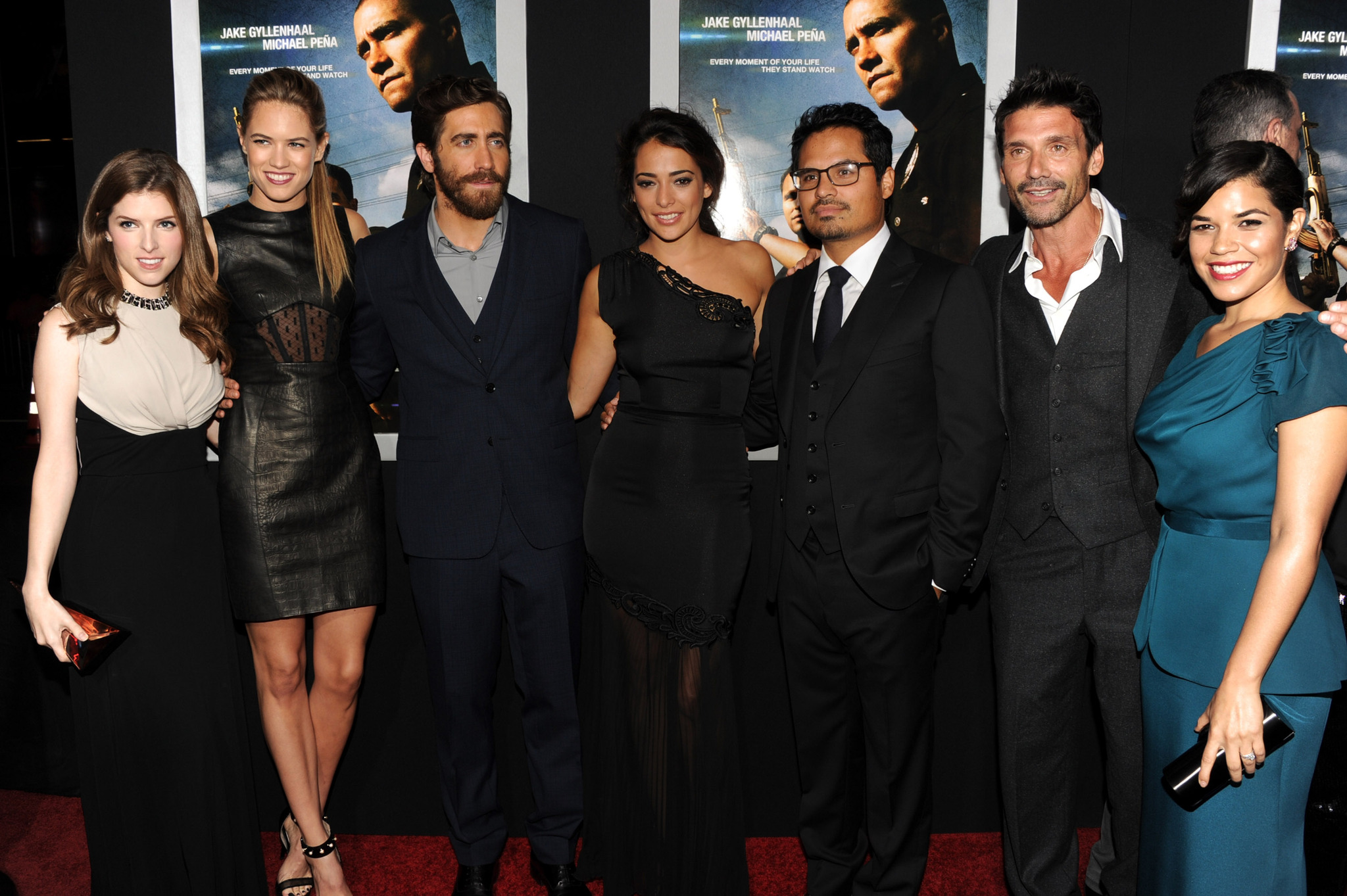 Frank Grillo, Jake Gyllenhaal, Anna Kendrick, Michael Peña, America Ferrera, Natalie Martinez and Cody Horn at event of End of Watch (2012)