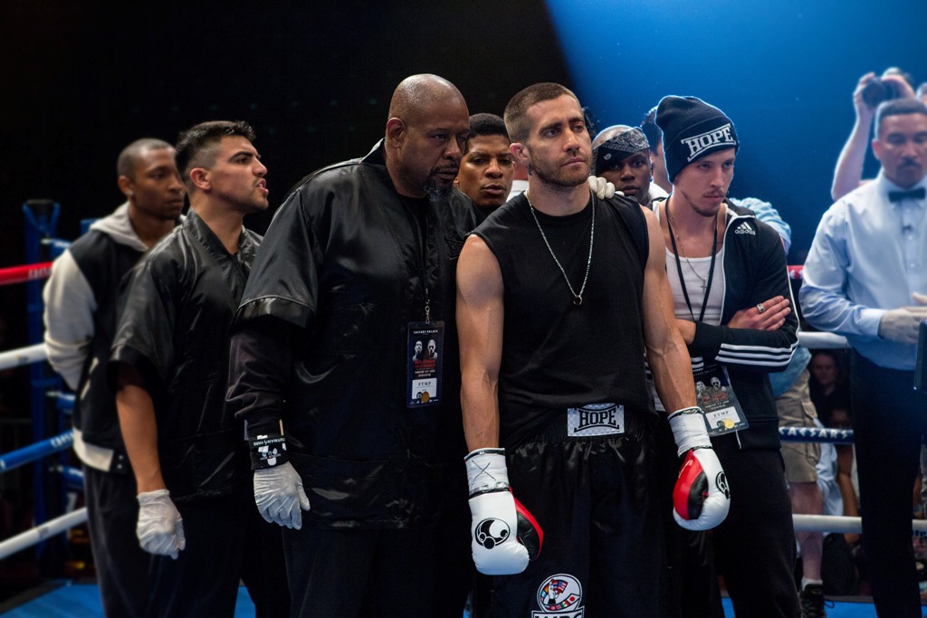 Still of Forest Whitaker and Jake Gyllenhaal in Southpaw (2015)