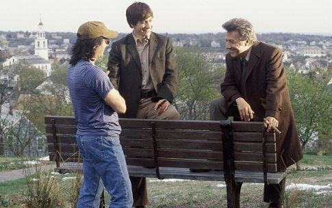 Brad Silberling (left) discusses a scene with Dustin Hoffman (center) and Jake Gyllenhaal (right).