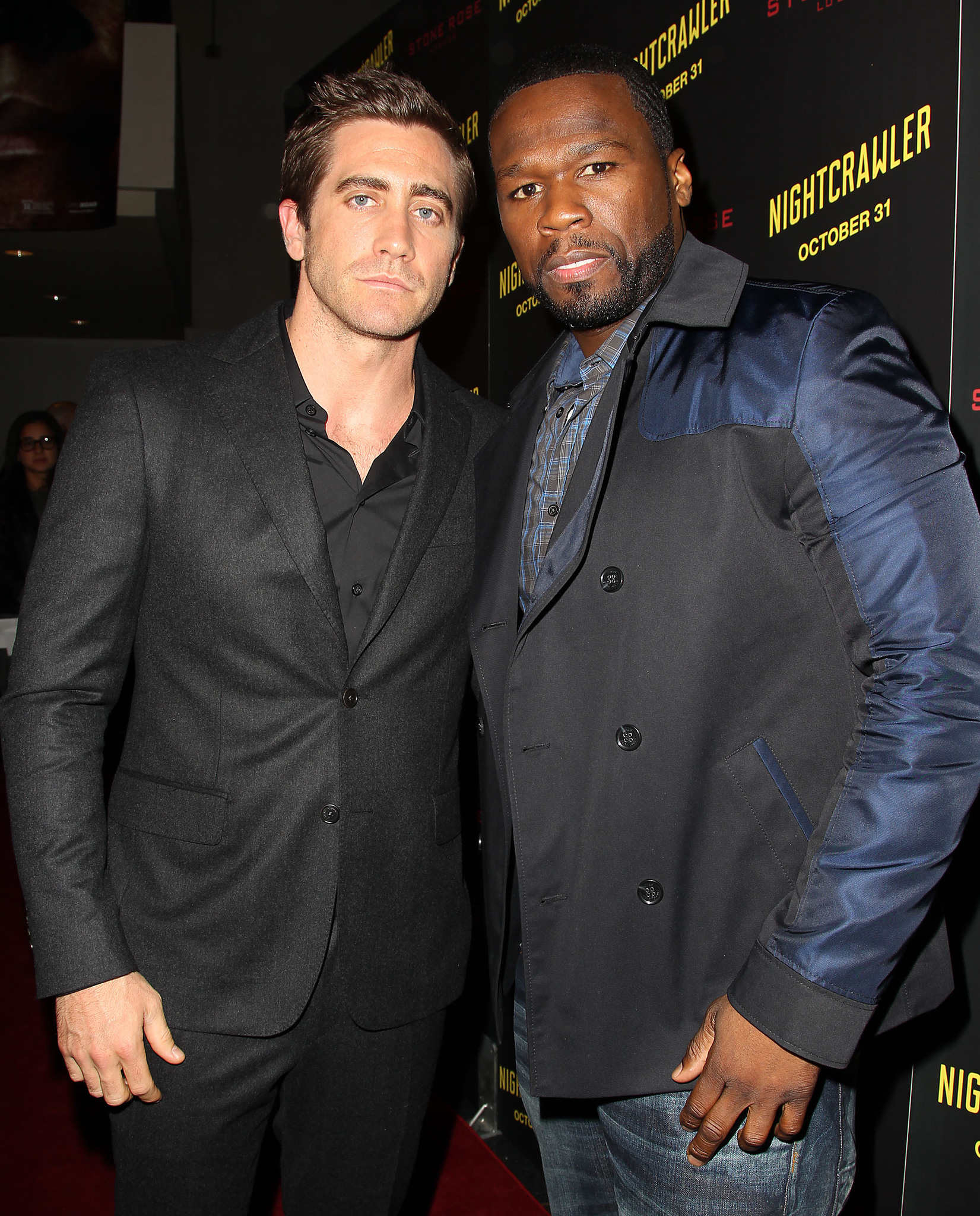 Jake Gyllenhaal and 50 Cent at event of Nightcrawler (2014)