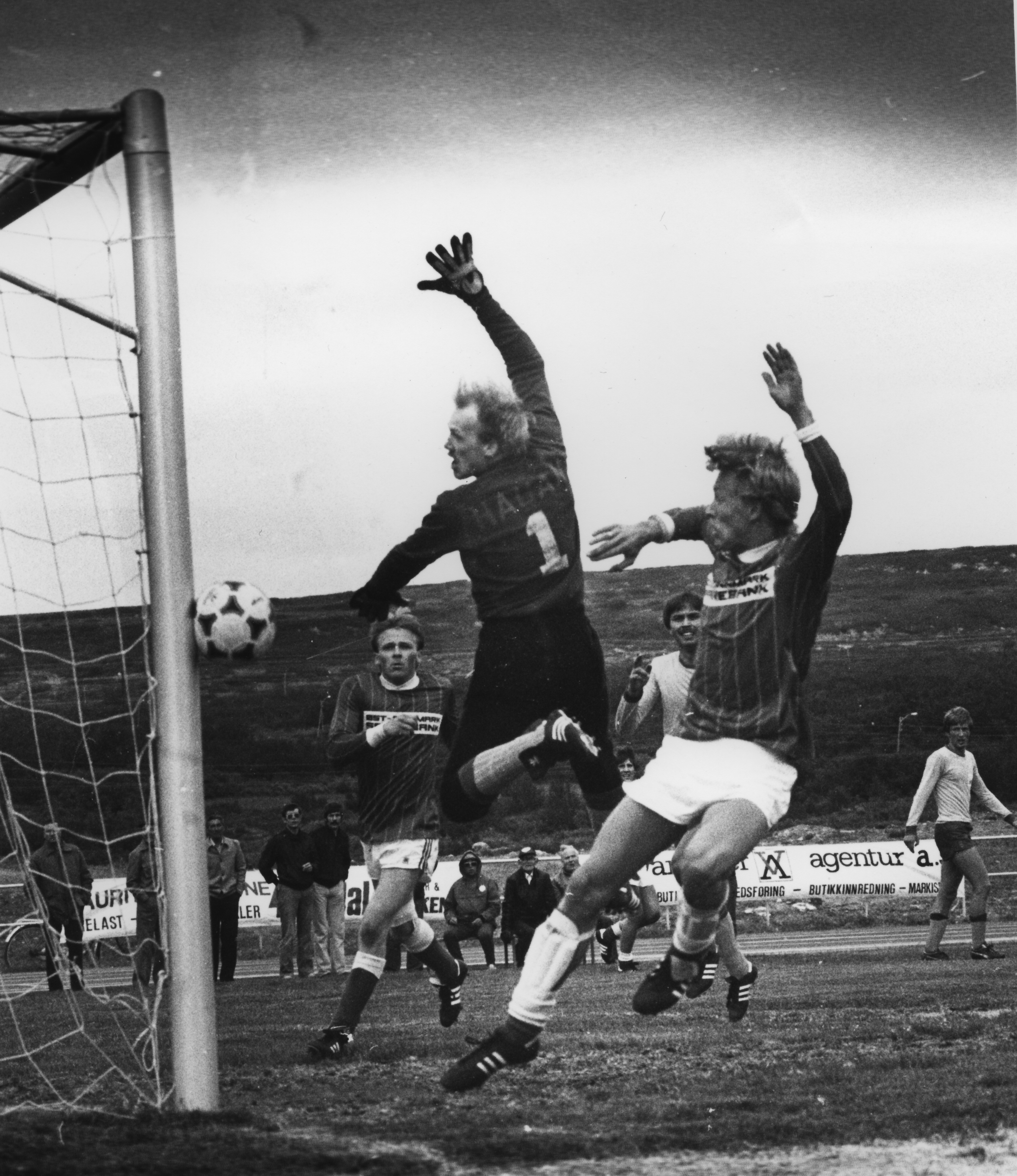 Working as freelance press photographer while at filmschool in the early eighties. Perfect timing hitting the trigger on the Nikon while covering a soccer game in Vadsø, Finnmark - two hours from the Russian border
