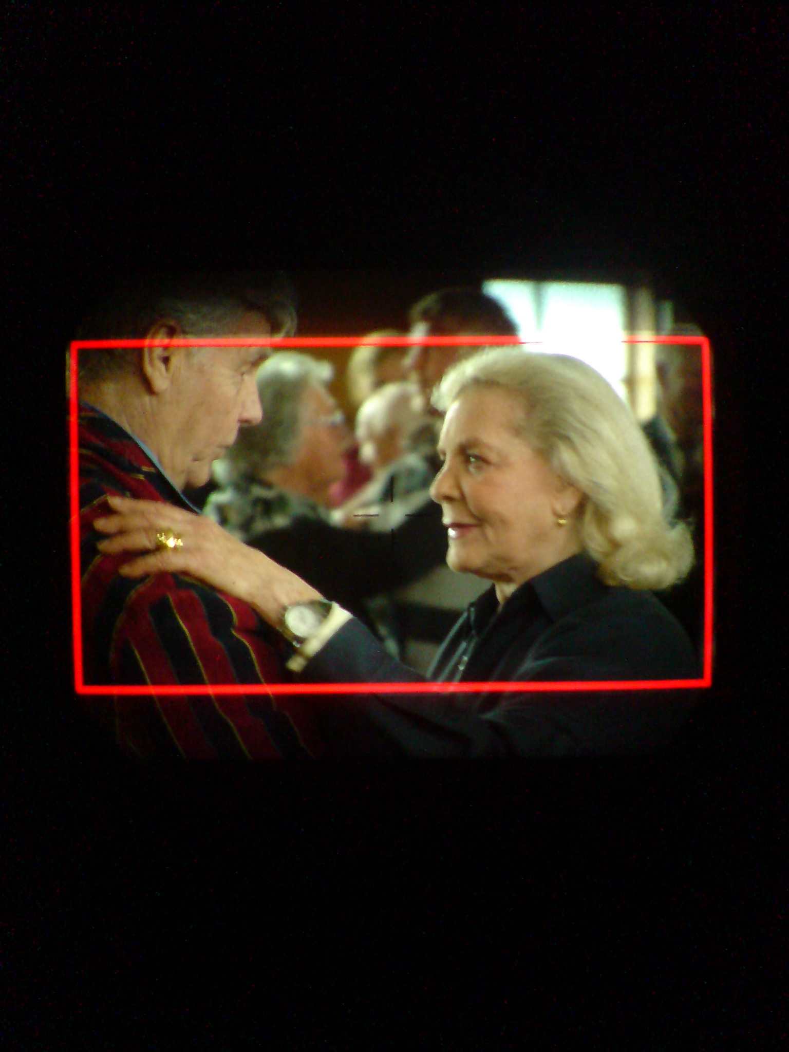 From Wide Blue Yonder. The late Ms. Lauren Bacall seen through the camera viewfinder.