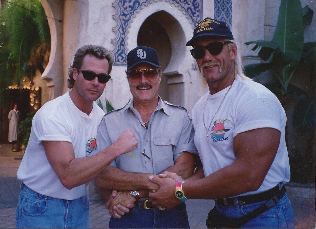 David with the Hulk and Chris Lemmon Thunder in Paradise