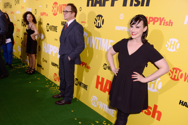 (L-R) Hannah Hodson, Bradley Whitford and Molly Hager attend the premiere of the SHOWTIME original comedy series HAPPYish on April 20, 2015 in New York City.