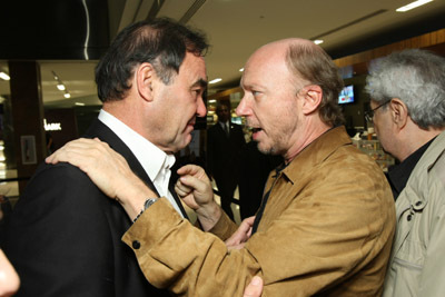 Oliver Stone and Paul Haggis at event of W. (2008)