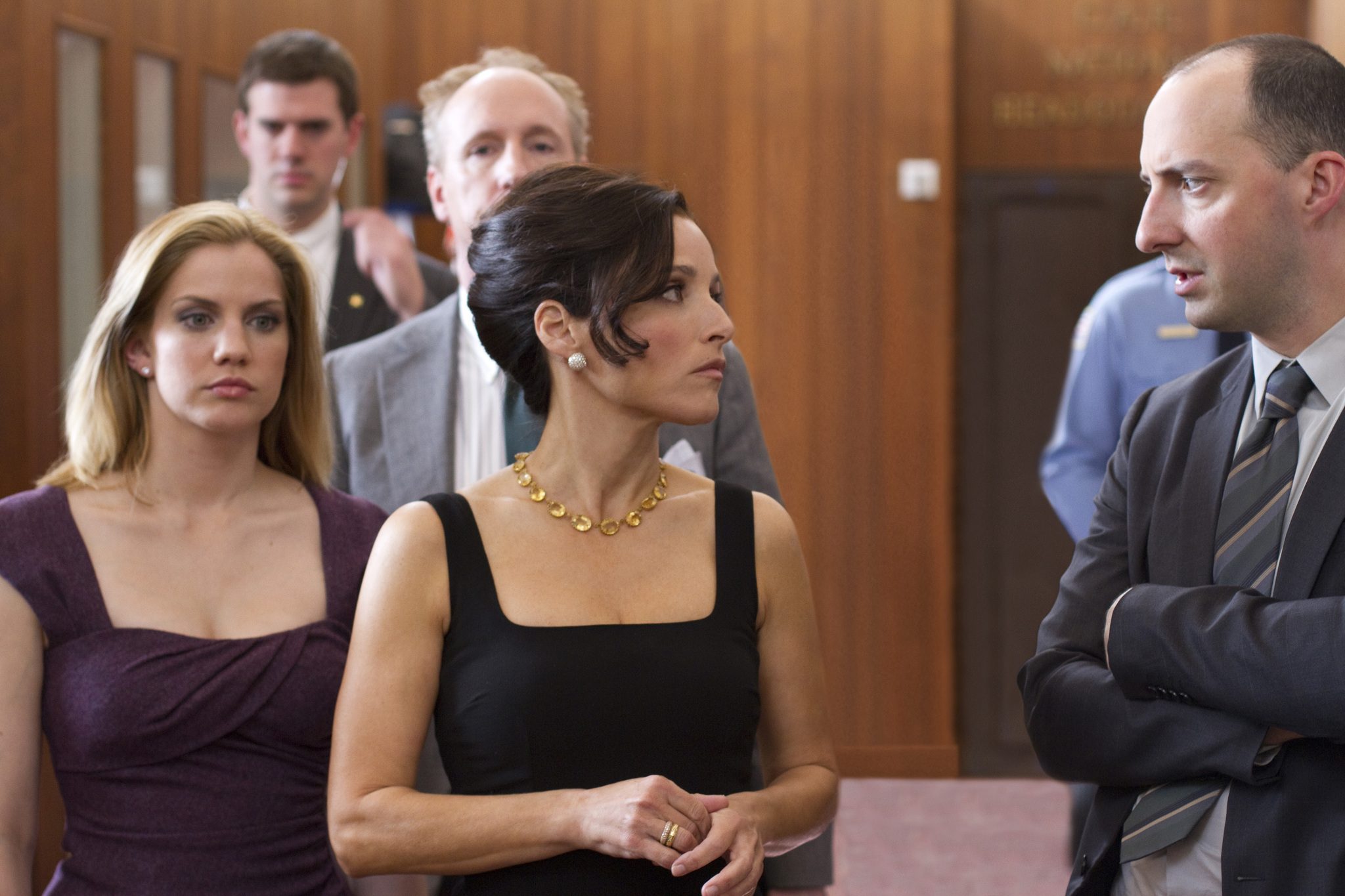 Still of Julia Louis-Dreyfus, Anna Chlumsky and Tony Hale in Veep (2012)