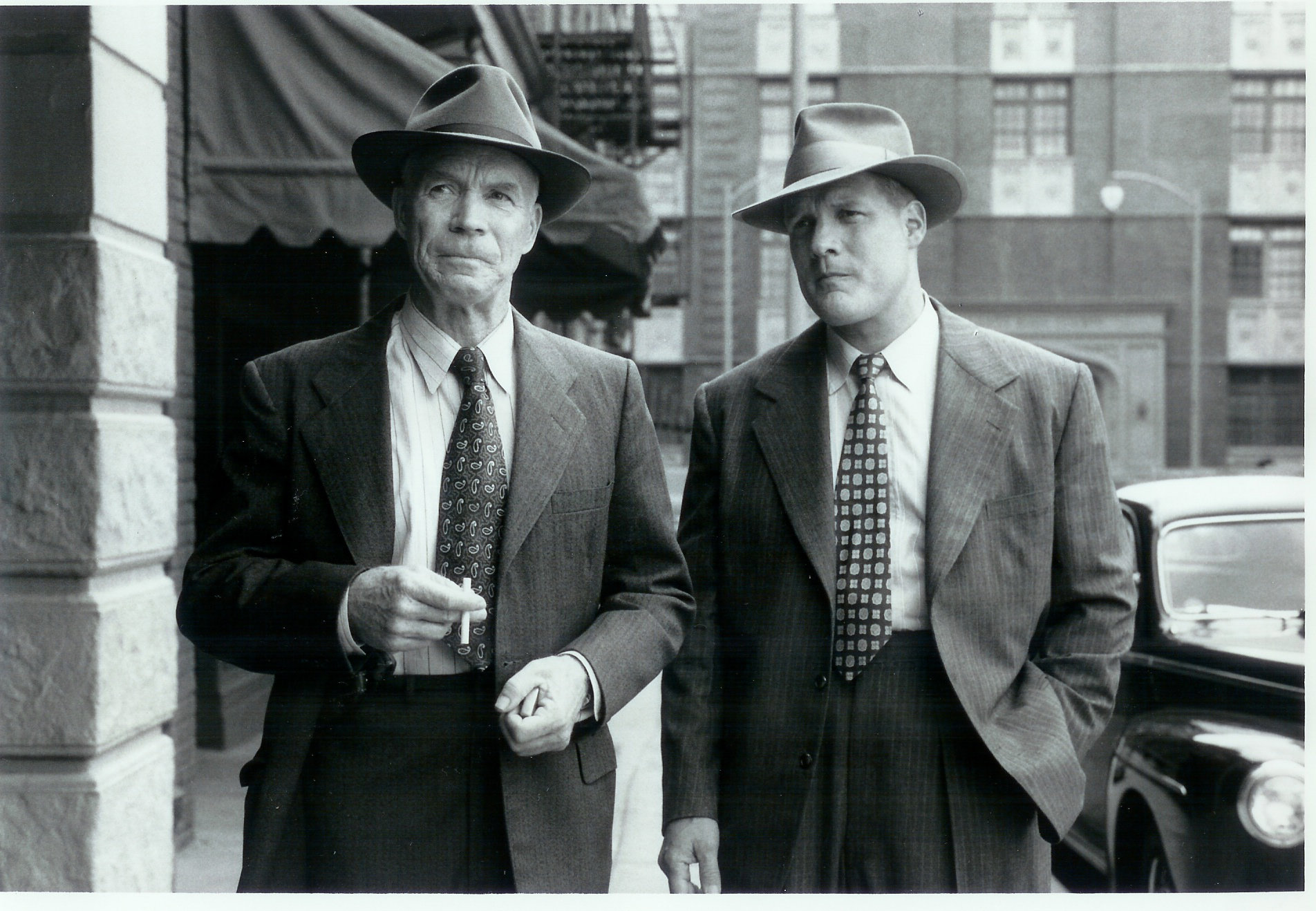 Christopher Kriesa (left) as Persky and Brian Haley (right) as Krebs in The Man Who Wasn't There