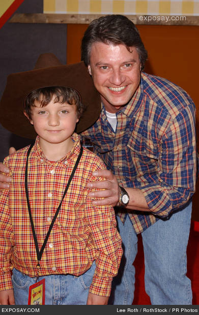 Edd Hall with his son, Sam, at the world movie premiere of 