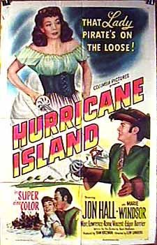 Jon Hall and Marie Windsor in Hurricane Island (1951)