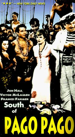 Frances Farmer, Olympe Bradna, Jon Hall, Mala and Victor McLaglen in South of Pago Pago (1940)