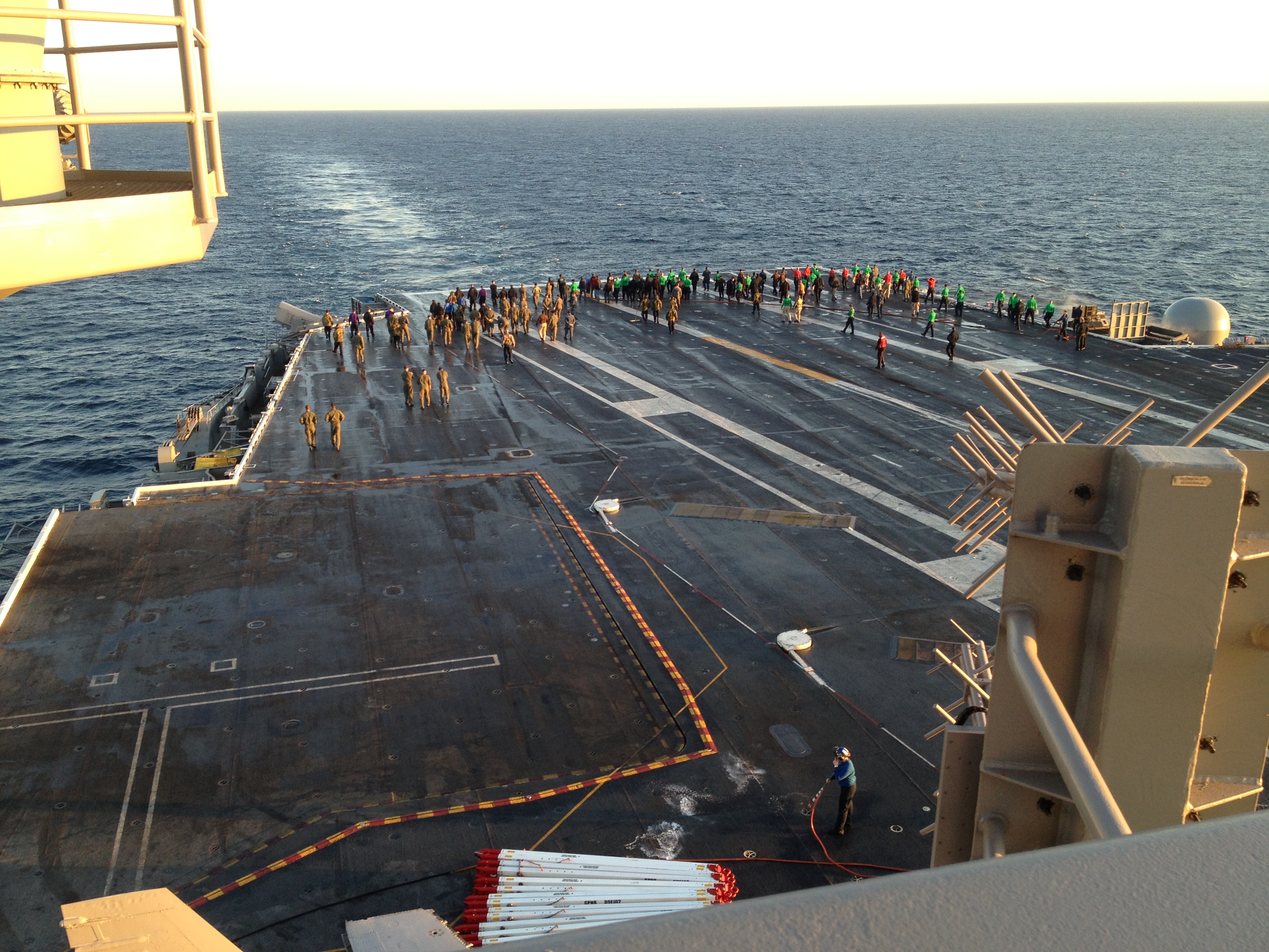 Looking off the deck of the USS Carl Vinson