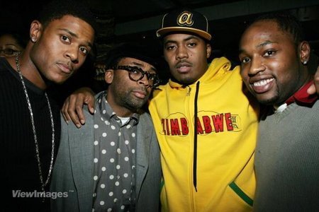 Pooch Hall, Spike Lee, NAS and Sean Nelson at the Miracle Boys launch party ...