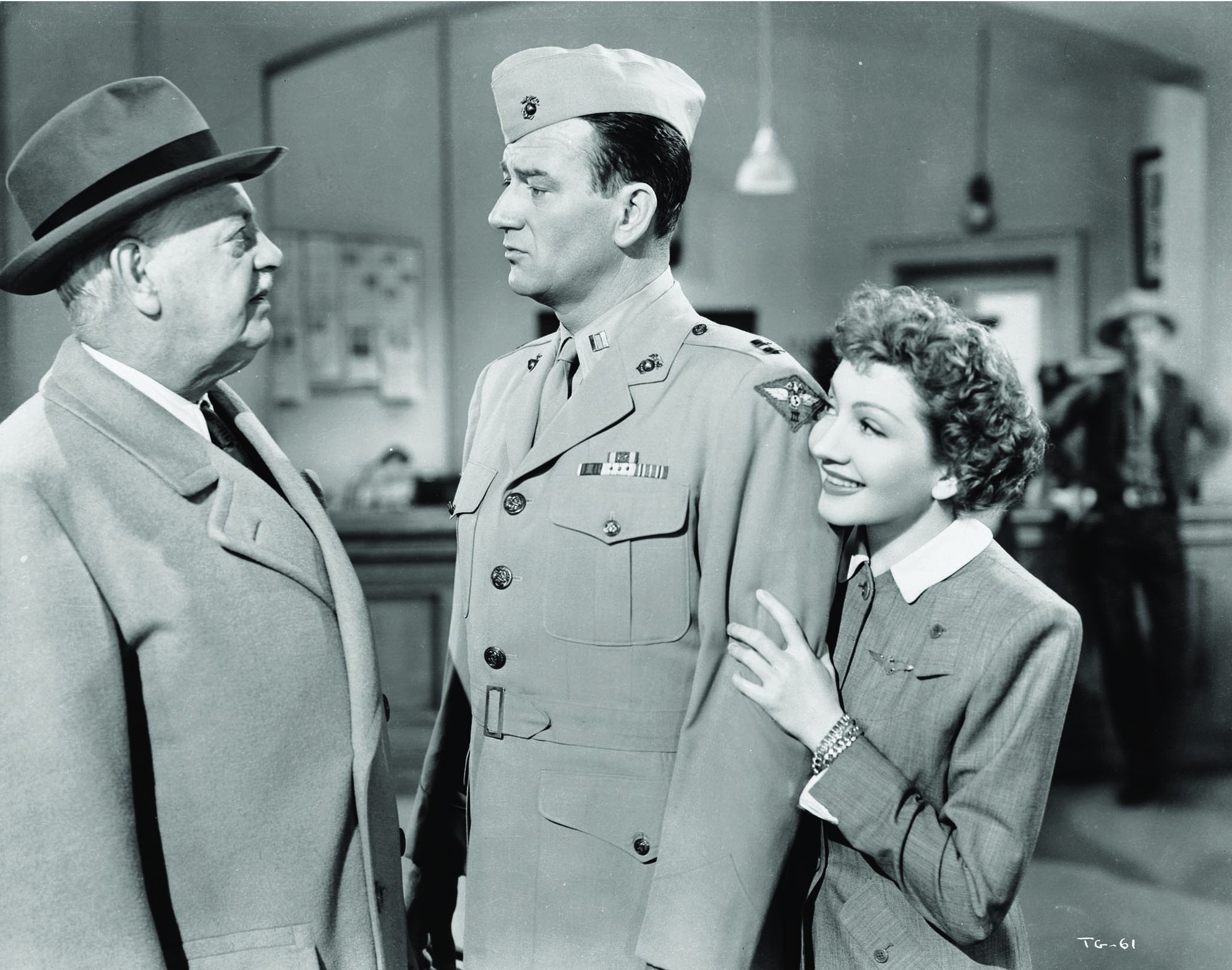 Still of John Wayne, Claudette Colbert and Thurston Hall in Without Reservations (1946)