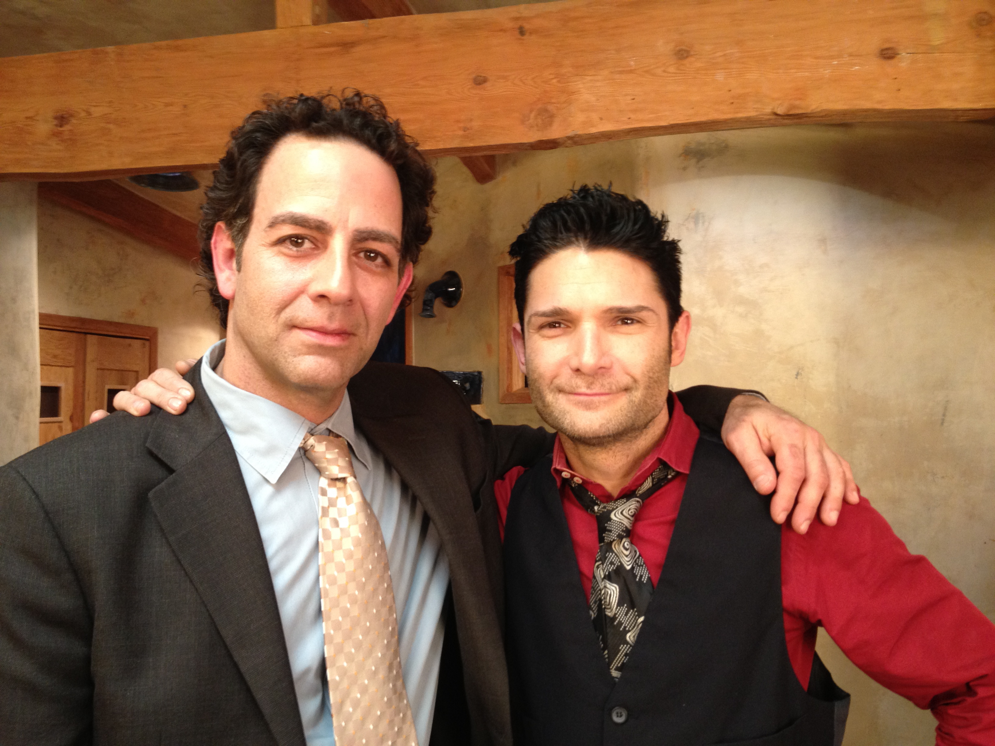 Robert Hallak and Corey Feldman on the set of 