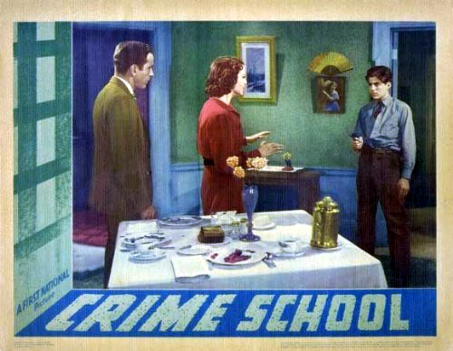 Humphrey Bogart, Billy Halop and Gale Page in Crime School (1938)