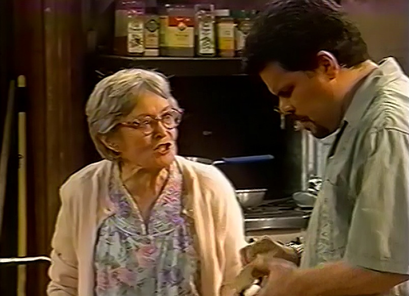 Eve Brenner as Mrs. Gallagher (with Luis Guzman) on 