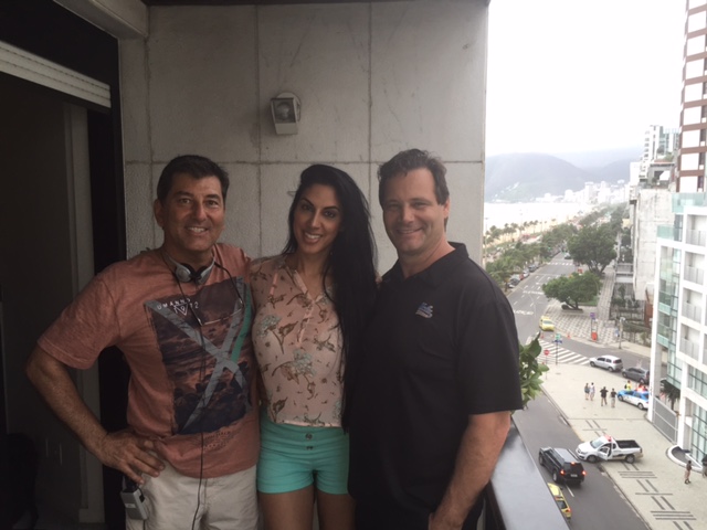 Director Stephen Campanelli, Tania Mehra and Dean Bornstein on the set of Rio Heat
