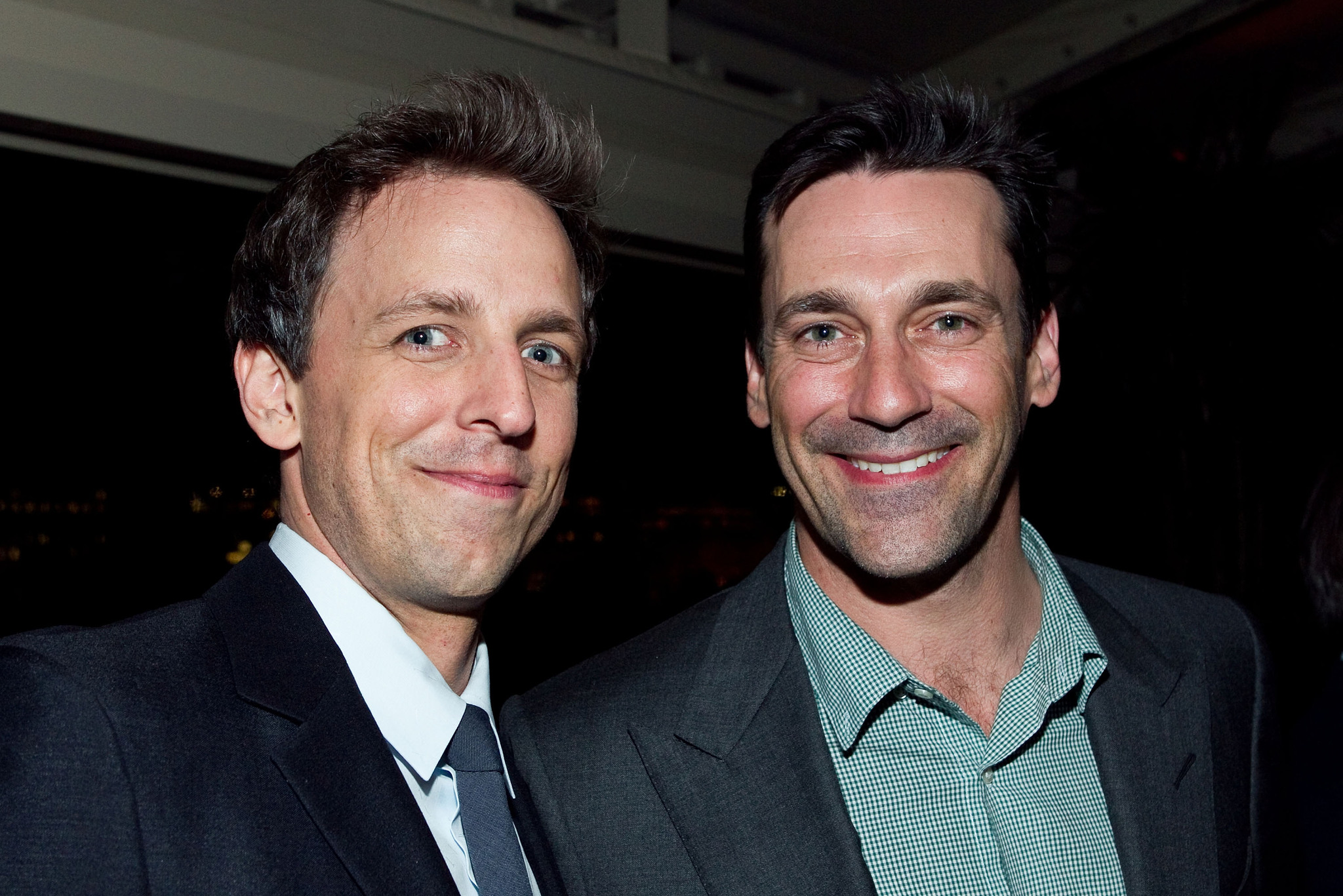 Jon Hamm and Seth Myers