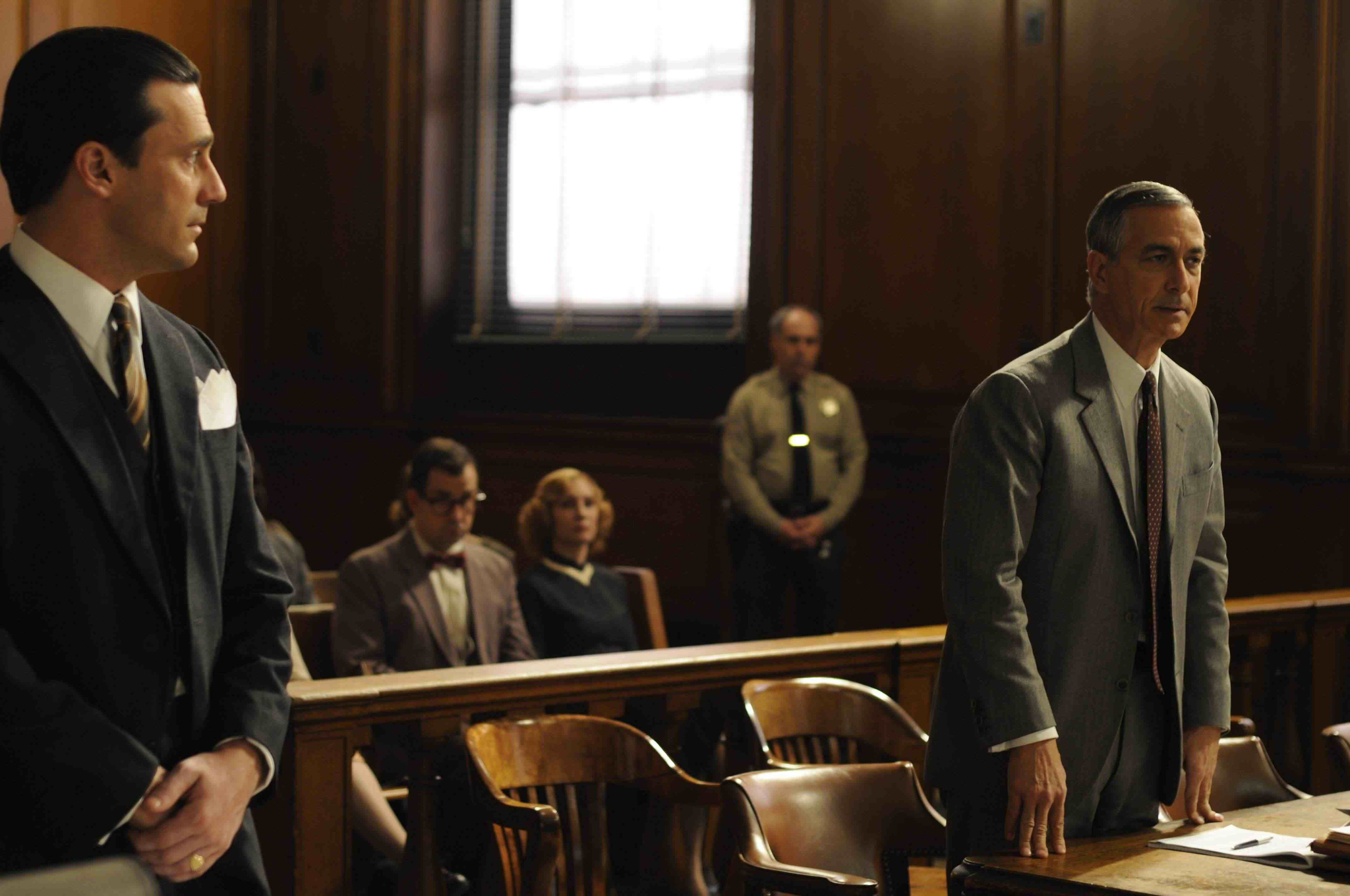 Still of David Strathairn and Jon Hamm in Howl (2010)