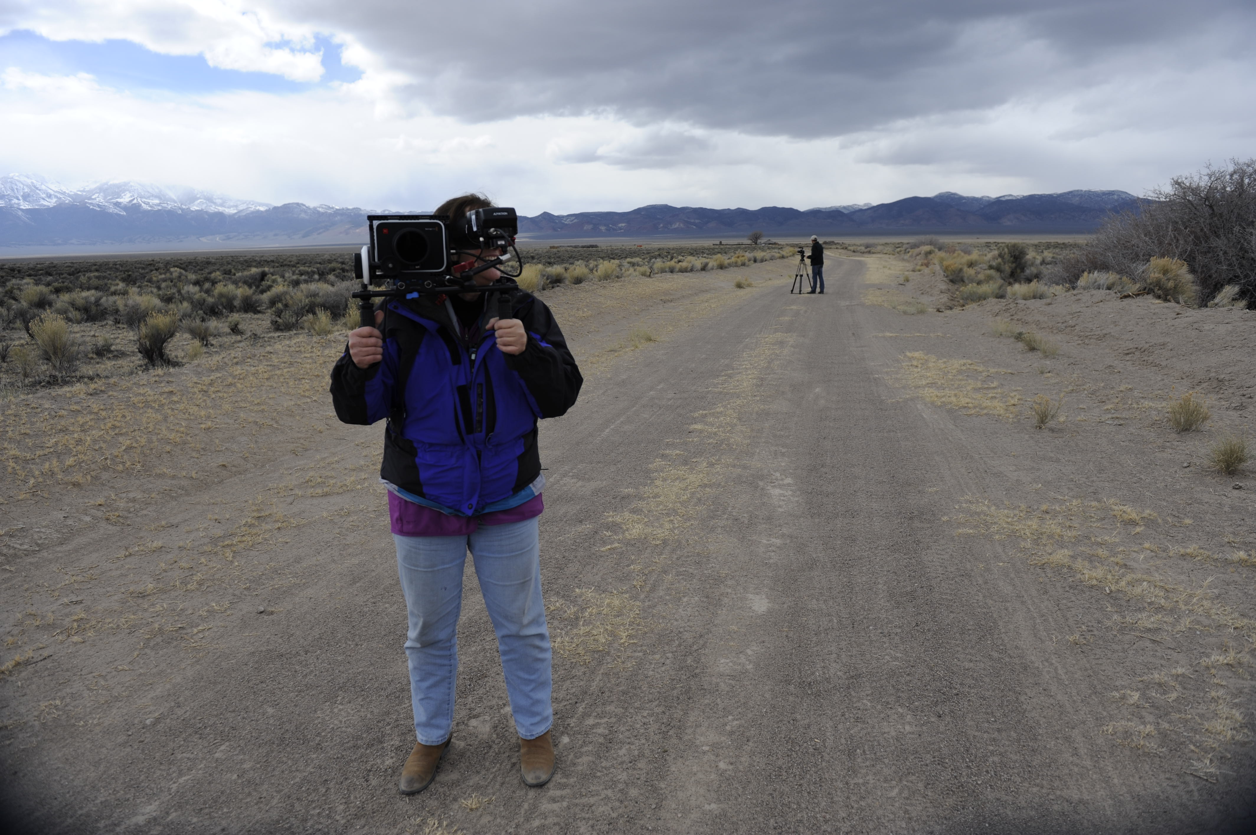 Cirina Catania shooting with BMCC 2.5K on location in the heartland of America for the documentary, 