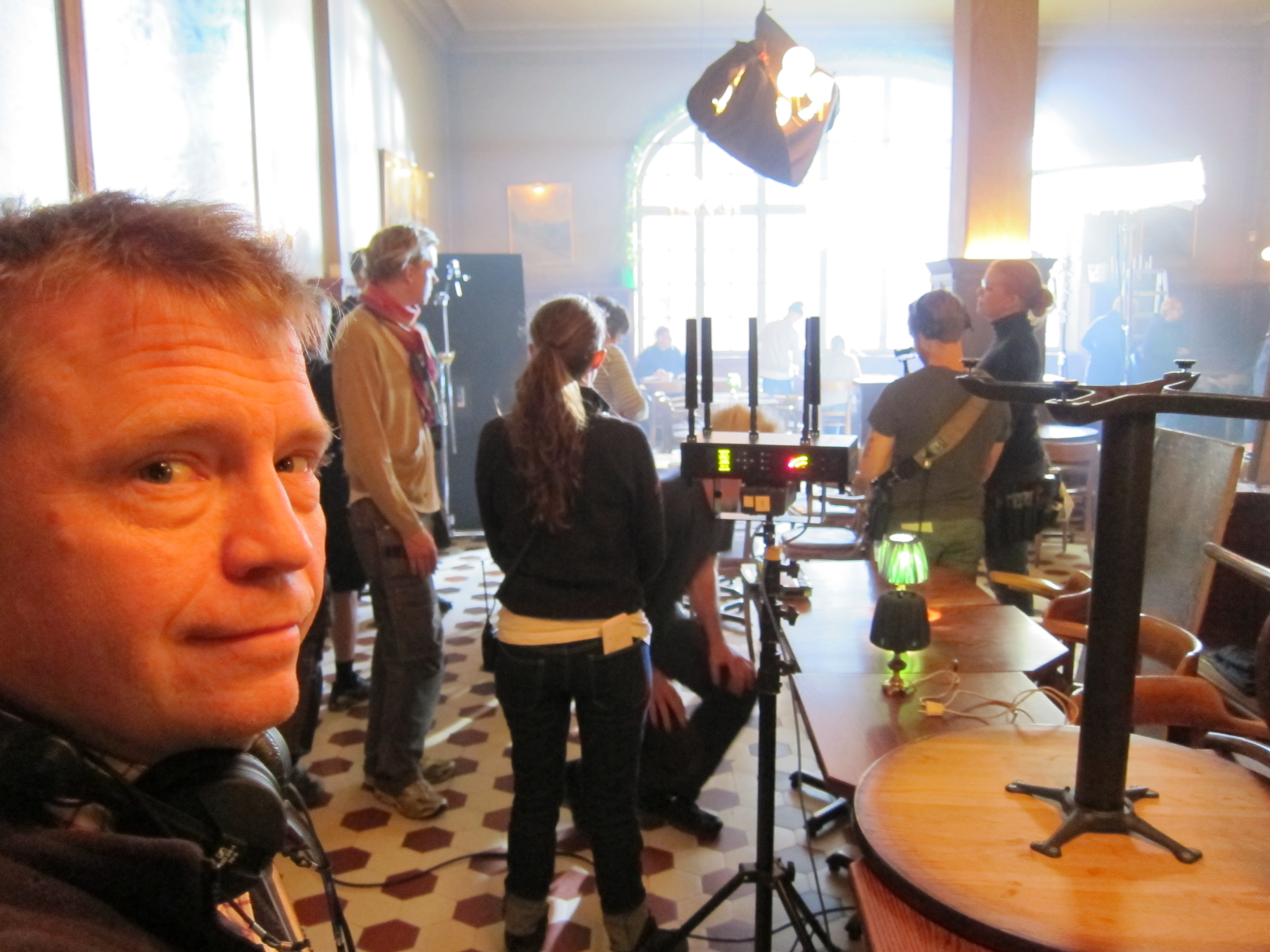 Harald Hamrell on set, shooting Real Humans, season 1.