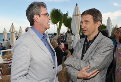 TIFF Director Piers Handling (L) attends the TIFF Party held at the Plage des Palms during the 63rd Annual International Cannes Film Festival on May 14, 2010 in Cannes, France.