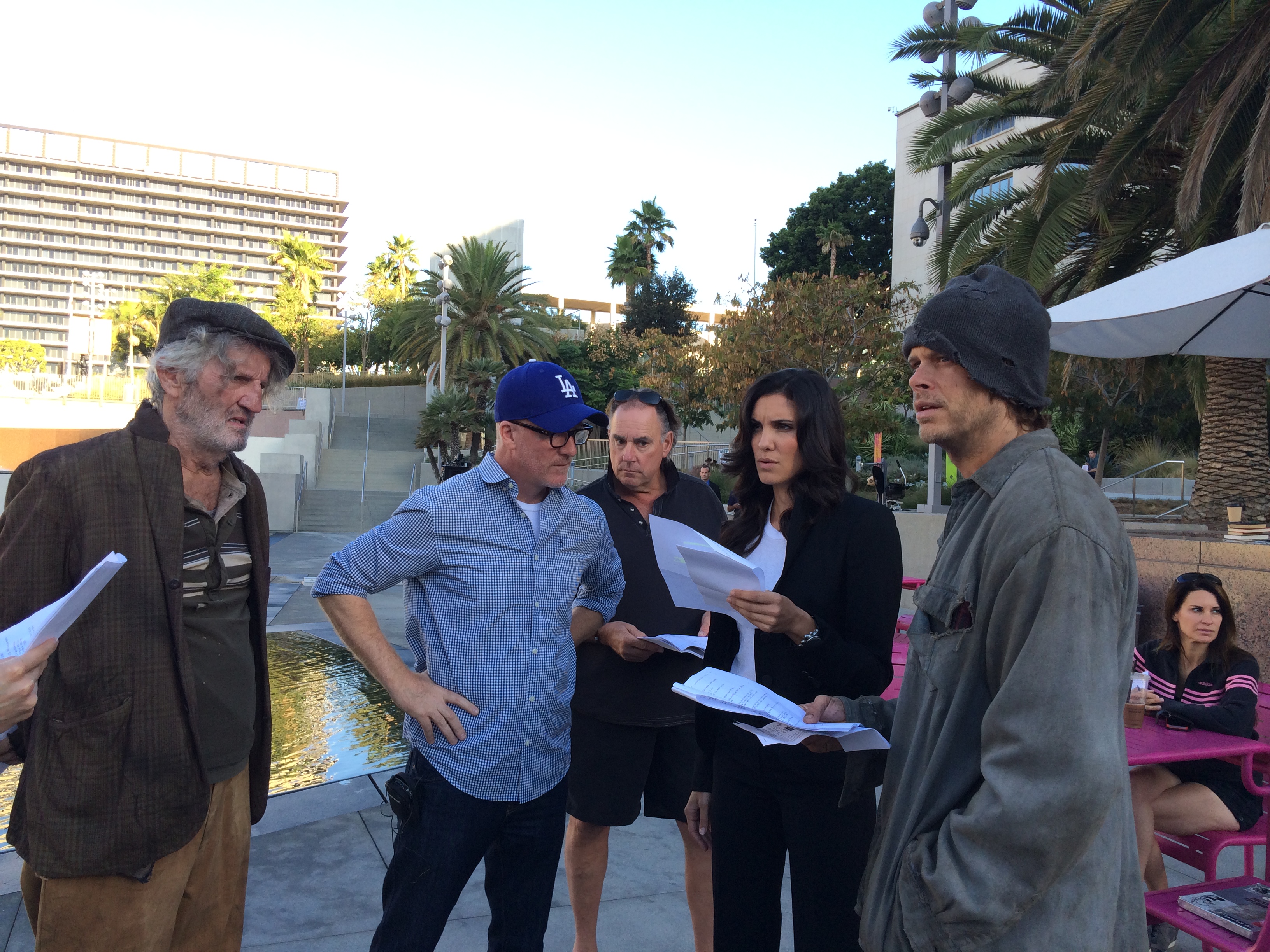 on location in Grand Park shooting NCIS LA episode 6-06 