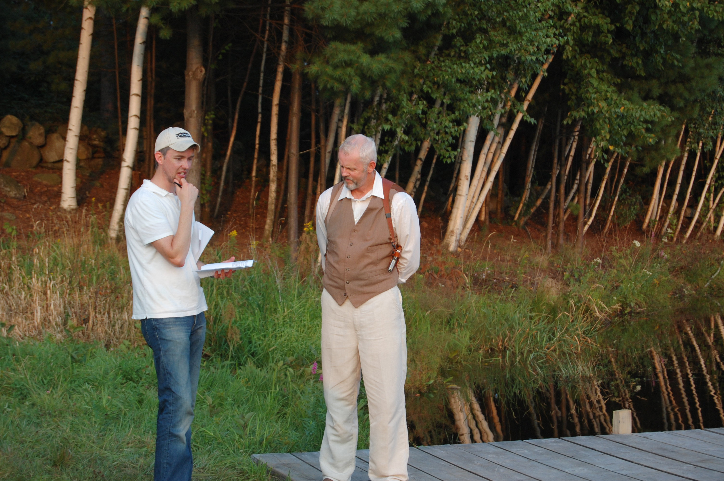 Writer/Director Dan Hannon and David Morse on location for 