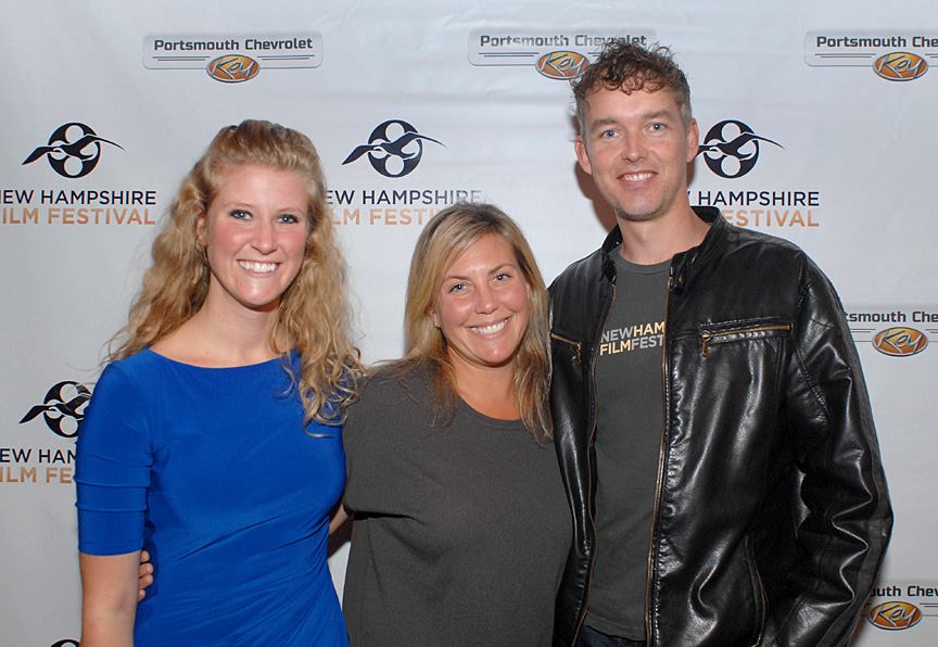 New Hampshire Film Festival kick-off party, October 2, 2014. Programming Director Nicole Galovski, left, Executive Director Nicole Gregg and Co-Founder Dan Hannon.