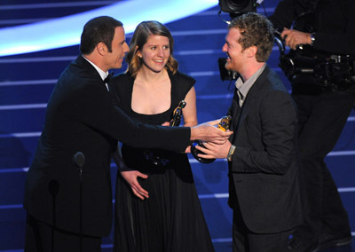 John Travolta, Glen Hansard and Markéta Irglová at event of The 80th Annual Academy Awards (2008)