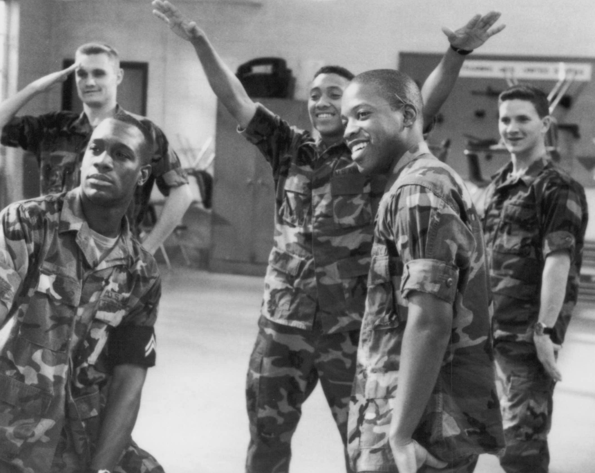 Still of Kadeem Hardison, Richard T. Jones, Khalil Kain and Gregory Sporleder in Renaissance Man (1994)