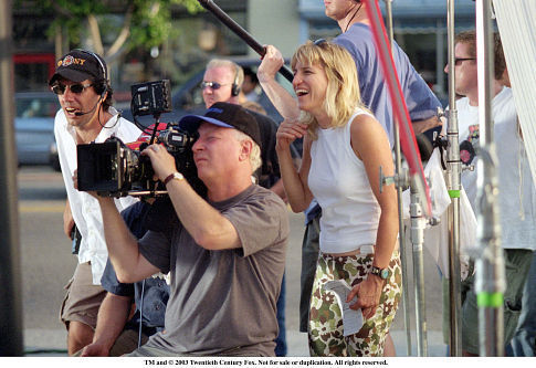 Director of Photography Elliot Davis (behind camera) and Director Catherine Hardwicke (right).