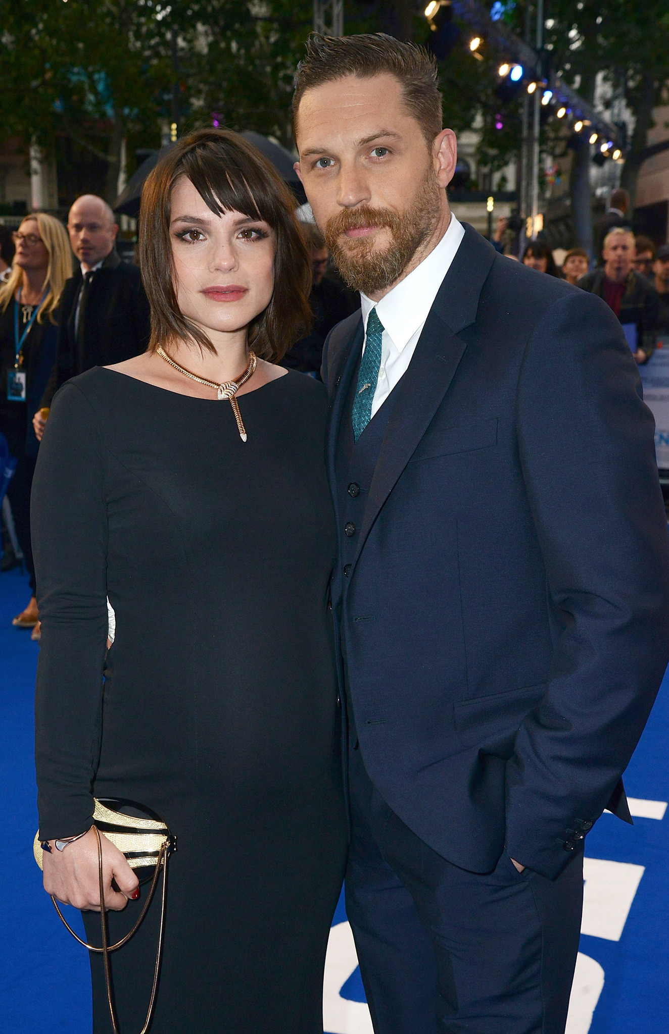 Tom Hardy and Charlotte Riley at event of Legenda (2015)
