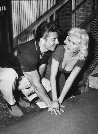Jayne Mansfield with husband Mickey Hargitay C. 1958