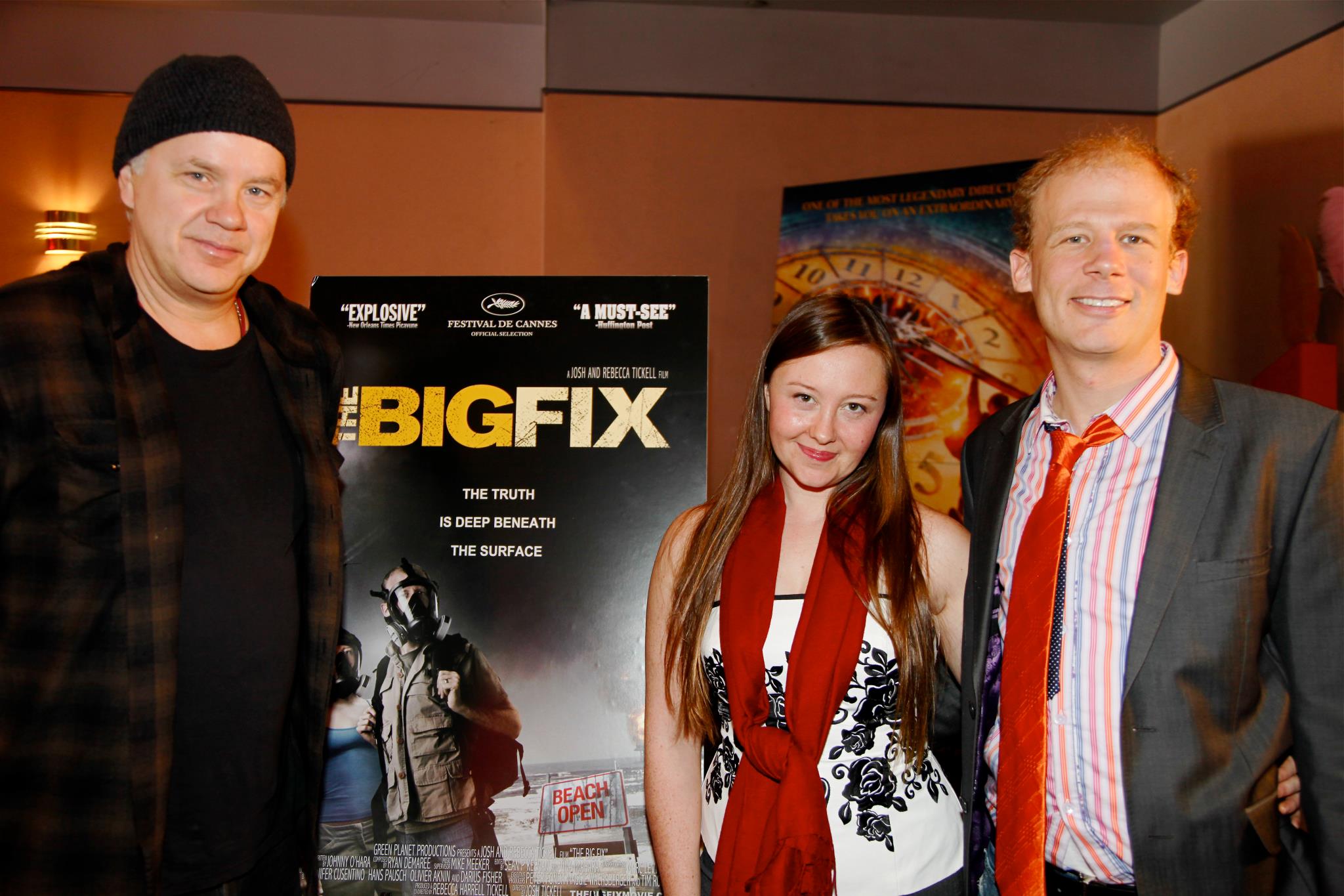 Tim Robbins, Rebecca Harrell Tickell and Josh Tickell, The Big Fix Los Angeles premiere