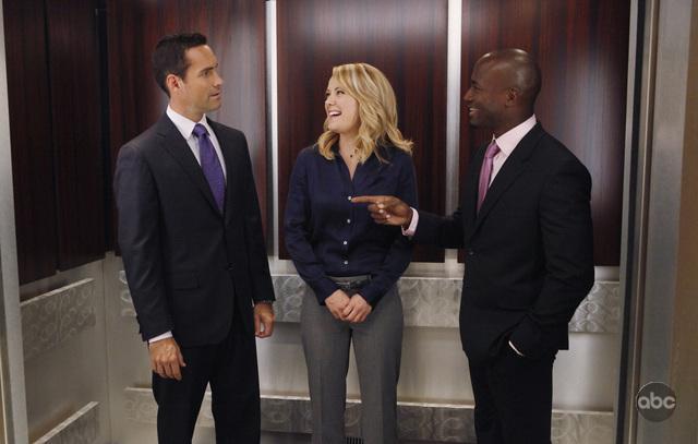 Still of Taye Diggs, Jay Harrington and Andrea Anders in Better Off Ted (2009)