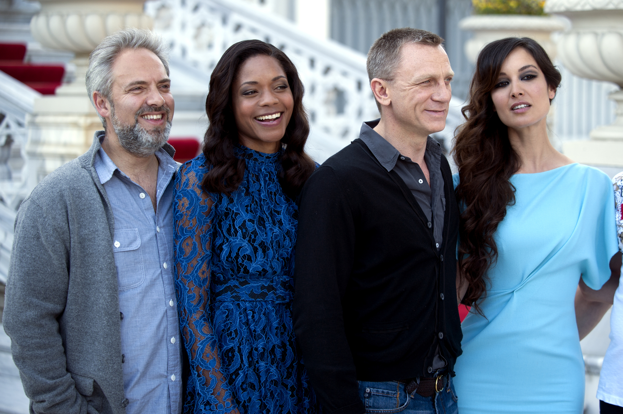 Sam Mendes, Daniel Craig, Naomie Harris and Bérénice Marlohe at event of Operacija Skyfall (2012)