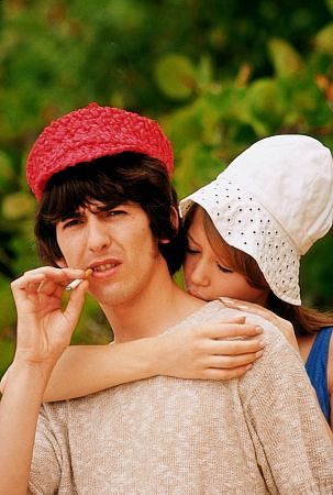 George Harrison smoking and in the company of Pat Boyd