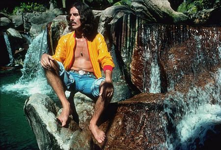 George Harrison on sitting pretty on watery rocks in Acapulco, January 1977